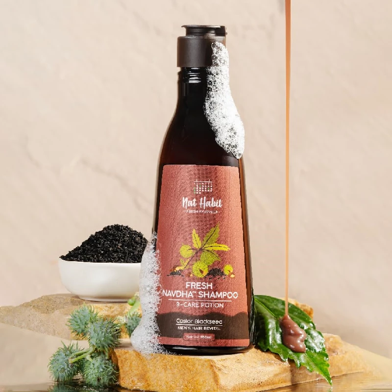 Nat Habit Castor Blackseed Navdha Shampoo-Natural Cleanser for Men-2.webp